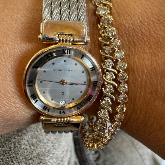 Philippe Charriol Swiss Quartz Watch– Stainless Steel Cable Bracelet. 29mm - Picture 3 of 13